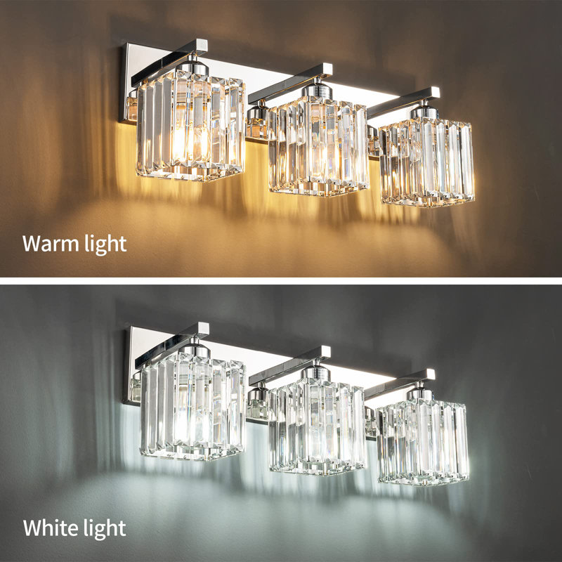 Mercer41 Ealidh Modern Crystal Bathroom Vanity Light 3-Lights | Wayfair